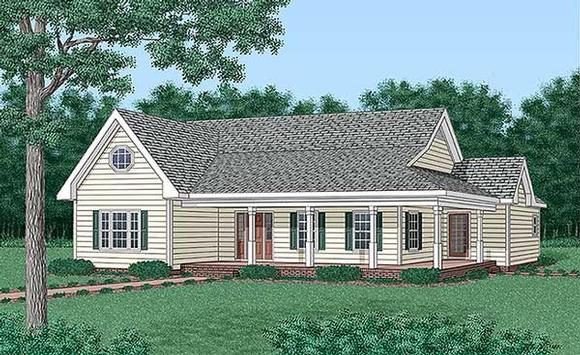 Traditional House Plan 45500 with 3 Beds, 3 Baths Elevation