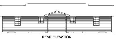 Ranch Multi-Family Plan 45504 with 4 Beds, 2 Baths Rear Elevation