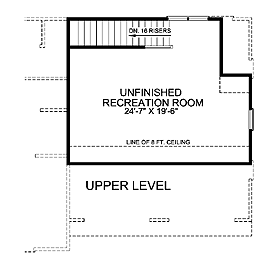 Country, Ranch House Plan 45513 with 3 Beds, 2 Baths, 2 Car Garage Second Level Plan