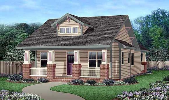 Bungalow, Craftsman House Plan 45516 with 3 Beds, 2 Baths Elevation
