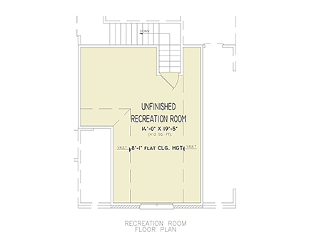 Bungalow, Traditional House Plan 45530 with 3 Beds, 2 Baths, 2 Car Garage Second Level Plan