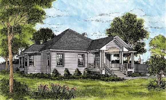 One-Story House Plan 45624 with 3 Beds, 3 Baths Elevation