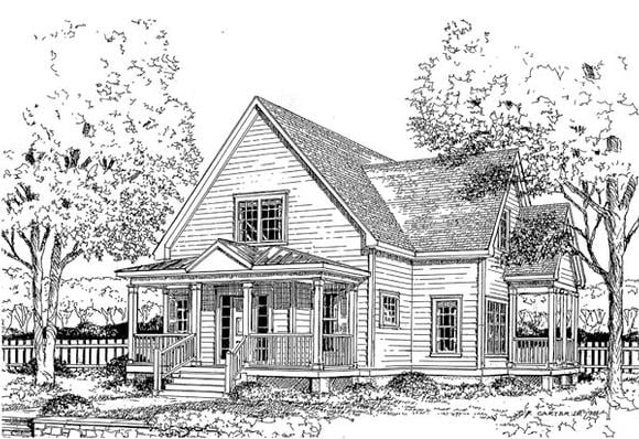 Narrow Lot House Plan 45634 with 4 Beds, 3 Baths Elevation
