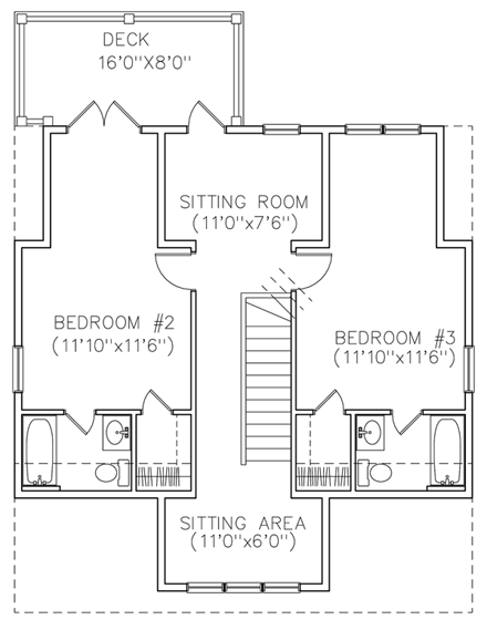House Plan 45635 - Narrow Lot Style with 1688 Sq Ft, 3 Bed, 3 Bat