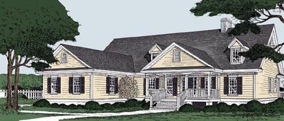 Country, One-Story, Traditional House Plan 45641 with 3 Beds, 3 Baths, 2 Car Garage Elevation