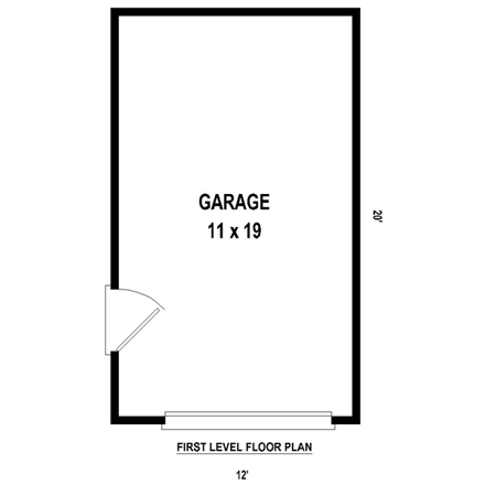 1 Car Garage Plan 45766 First Level Plan