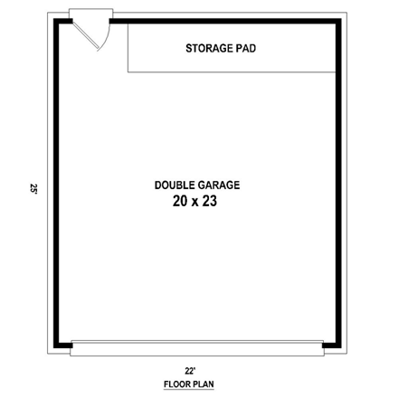 2 Car Garage Plan 45783 First Level Plan