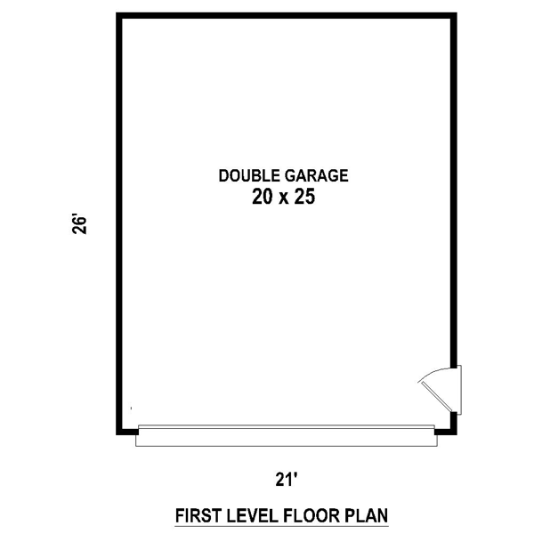 Garage Plan 45784 - 2 Car Garage Traditional Style