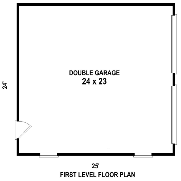2 Car Garage Plan 45788 Level One
