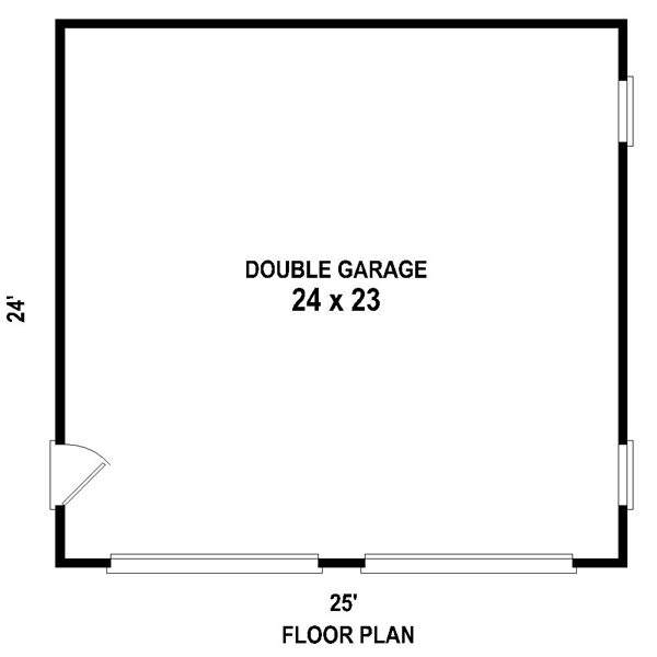 2 Car Garage Plan 45789 Level One