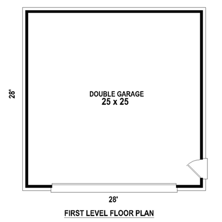 2 Car Garage Plan 45798 First Level Plan