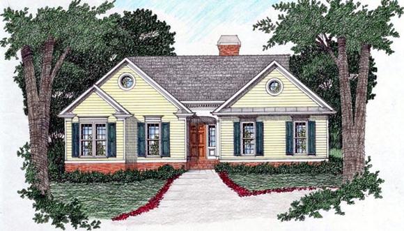 Traditional House Plan 45804 with 3 Beds, 2 Baths, 2 Car Garage Elevation