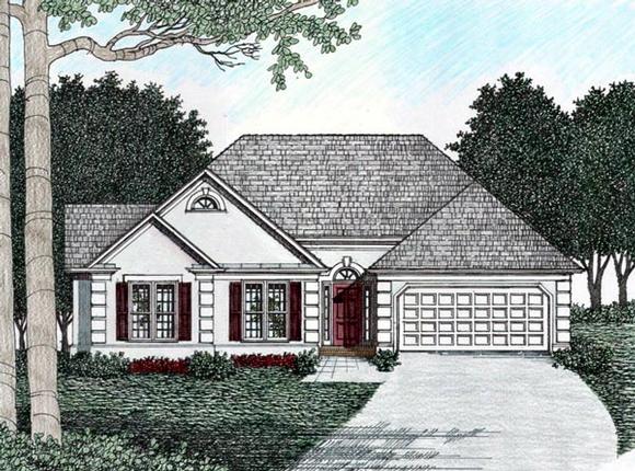 Traditional House Plan 45809 with 3 Beds, 2 Baths, 2 Car Garage Elevation