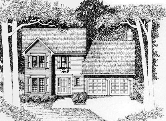 Traditional House Plan 45816 with 3 Beds, 2.5 Baths, 2 Car Garage Elevation