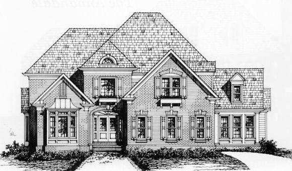 Traditional House Plan 45847 with 4 Beds, 3.5 Baths, 2 Car Garage Elevation