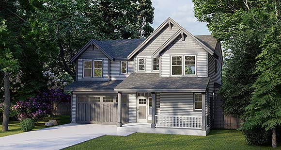 Country, Craftsman, Southern, Traditional House Plan 46264 with 4 Beds, 3 Baths, 2 Car Garage Elevation