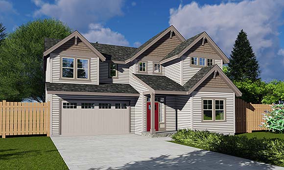 Country, Craftsman, Southern, Traditional House Plan 46265 with 4 Beds, 3 Baths, 2 Car Garage Elevation