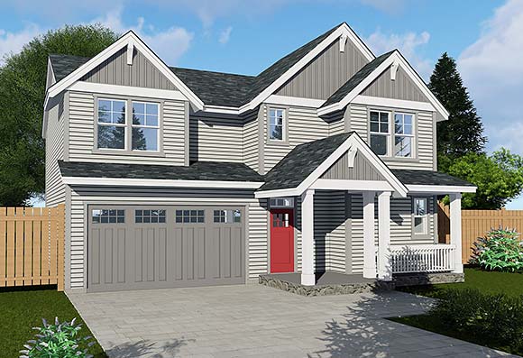 Cape Cod, Coastal, Cottage, Country, Craftsman, Traditional House Plan 46286 with 3 Beds, 3 Baths, 2 Car Garage Elevation
