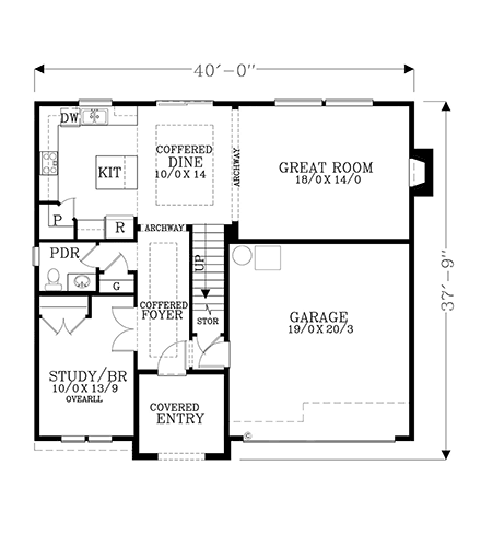Cape Cod, Coastal, European, Traditional House Plan 46290 with 5 Beds, 3 Baths, 2 Car Garage First Level Plan