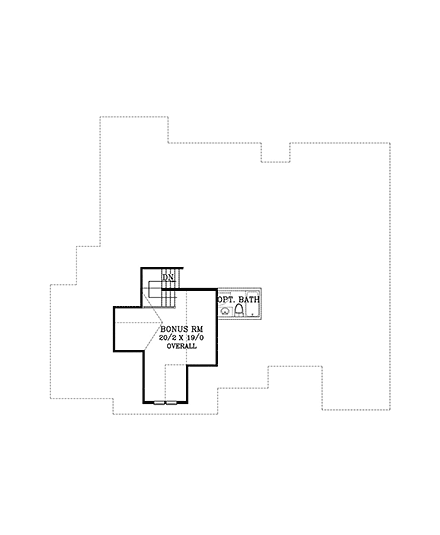 Country, Craftsman, Ranch, Traditional House Plan 46293 with 4 Beds, 4 Baths, 3 Car Garage Second Level Plan