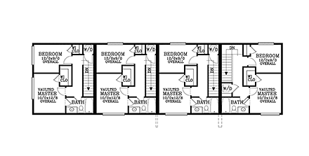 Contemporary, European, Southwest Multi-Family Plan 46295 with 8 Beds, 8 Baths Second Level Plan