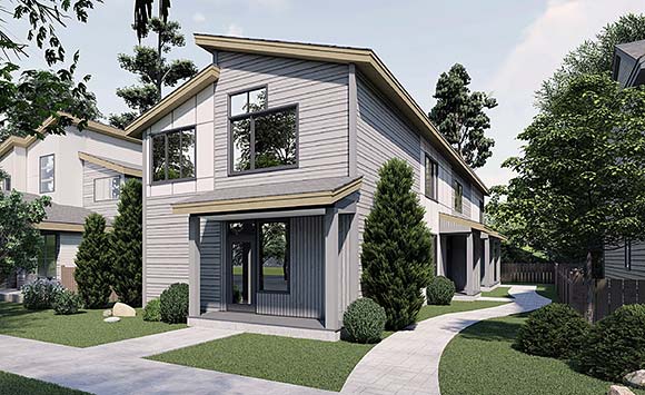 Contemporary, European, Southwest Multi-Family Plan 46295 with 8 Beds, 8 Baths Elevation