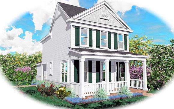 Traditional House Plan 46303 with 2 Beds, 2.5 Baths, 2 Car Garage Elevation