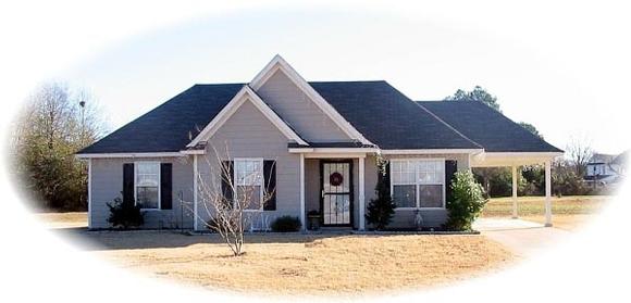 House Plan 46348 with 3 Beds, 2 Baths, 1 Car Garage Elevation