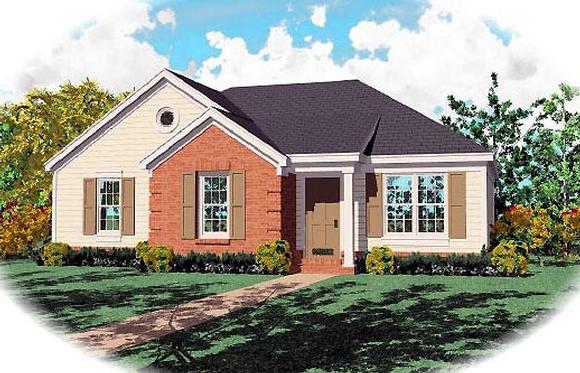 Ranch House Plan 46349 with 3 Beds, 2 Baths Elevation