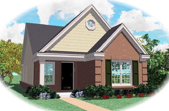 Narrow Lot, One-Story, Ranch House Plan 46355 with 2 Beds, 2 Baths Elevation
