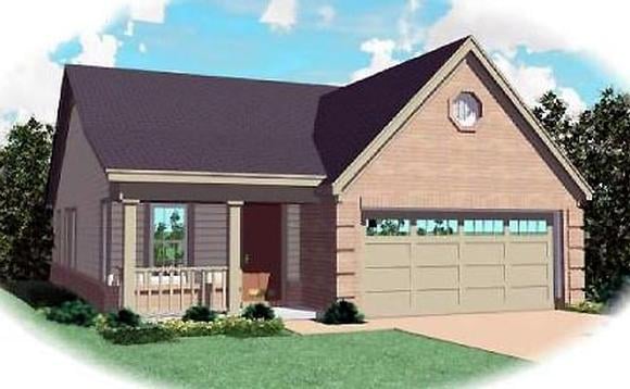 Ranch House Plan 46382 with 3 Beds, 2 Baths, 2 Car Garage Elevation