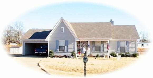 One-Story House Plan 46404 with 3 Beds, 2 Baths, 2 Car Garage Elevation