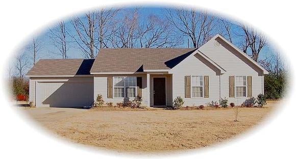 One-Story House Plan 46420 with 3 Beds, 2 Baths, 2 Car Garage Elevation