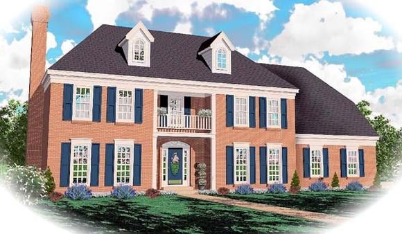 Traditional House Plan 46421 with 3 Beds, 3 Baths, 2 Car Garage Elevation