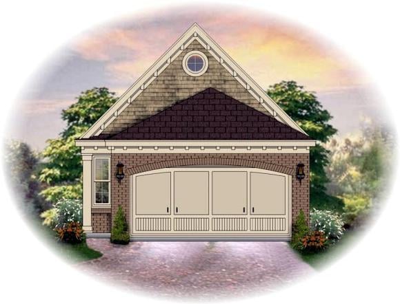 Narrow Lot, One-Story House Plan 46434 with 3 Beds, 2 Baths, 2 Car Garage Elevation