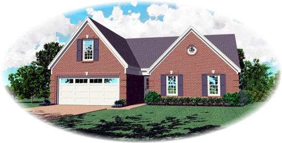 One-Story, Traditional House Plan 46441 with 3 Beds, 2 Baths, 2 Car Garage Elevation