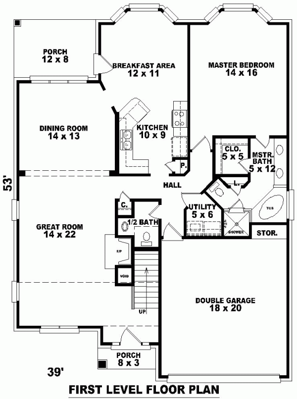 House Plan 46481 - Traditional Style with 2171 Sq Ft, 3 Bed, 2 Ba