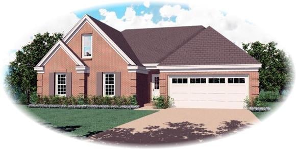 One-Story, Traditional House Plan 46482 with 3 Beds, 2 Baths, 2 Car Garage Elevation