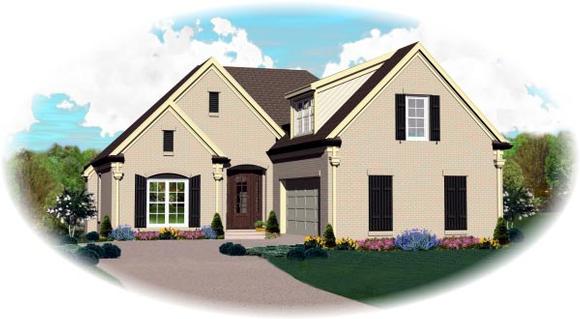 Traditional House Plan 46495 with 3 Beds, 3 Baths, 2 Car Garage Elevation