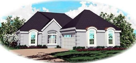 Narrow Lot, Traditional House Plan 46623 with 3 Beds, 2 Baths, 2 Car Garage Elevation