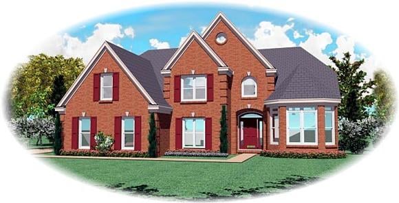 Victorian House Plan 46696 with 5 Beds, 5 Baths, 2 Car Garage Elevation