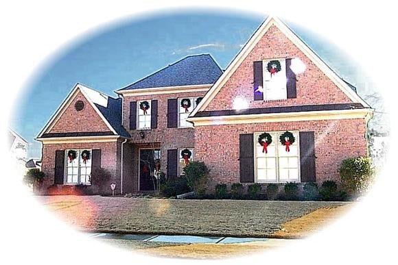 Traditional House Plan 46741 with 4 Beds, 4 Baths, 3 Car Garage Elevation