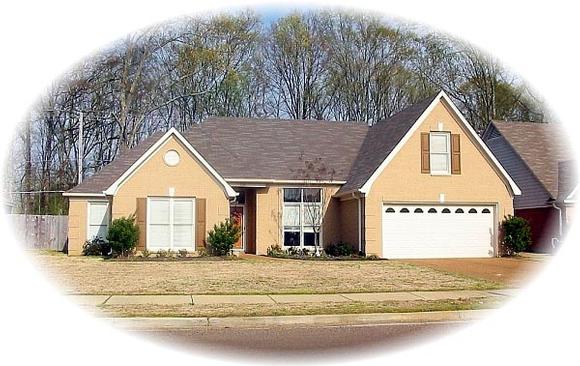 One-Story House Plan 46803 with 3 Beds, 2 Baths, 2 Car Garage Elevation