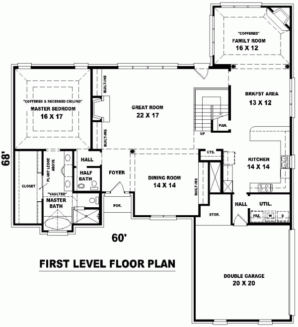 House Plan 46827 Traditional Style With 3000 Sq Ft 4 Bed 3 Bath 1 Half Bath