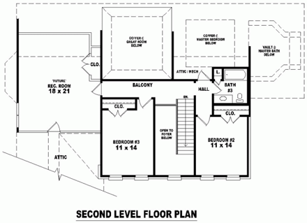 House Plan 46849 - Traditional Style with 2775 Sq Ft, 3 Bed, 3 Ba