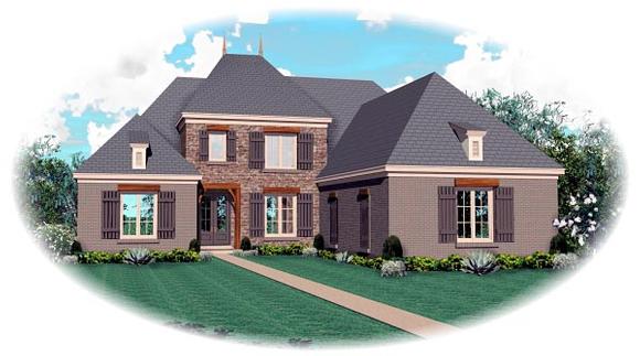 Traditional House Plan 46867 with 5 Beds, 5 Baths, 3 Car Garage Elevation