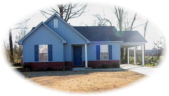 Narrow Lot, One-Story House Plan 46873 with 2 Beds, 1 Baths Elevation