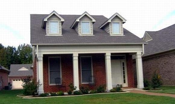 Narrow Lot House Plan 46883 with 3 Beds, 3 Baths, 2 Car Garage Elevation