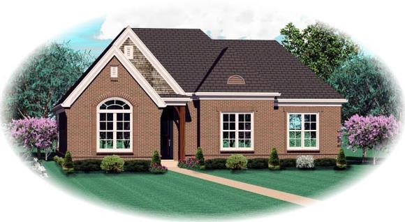 One-Story House Plan 46934 with 2 Beds, 2 Baths, 2 Car Garage Elevation
