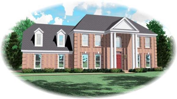 House Plan 46963 with 4 Beds, 4 Baths, 2 Car Garage Elevation